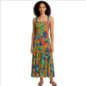 NwT Tropical Blue and Orange Sleeveless Sundress Xl